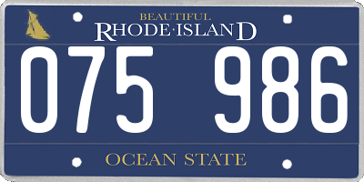 RI license plate 075986