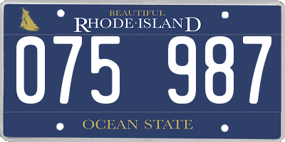 RI license plate 075987