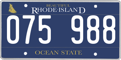 RI license plate 075988