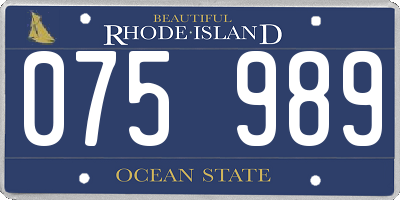 RI license plate 075989