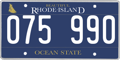 RI license plate 075990