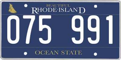 RI license plate 075991