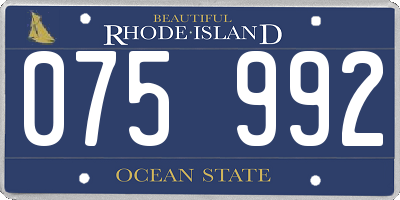 RI license plate 075992