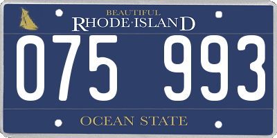 RI license plate 075993