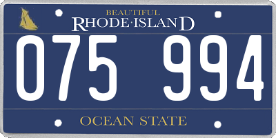 RI license plate 075994
