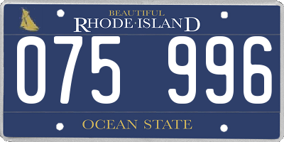 RI license plate 075996