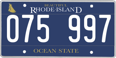 RI license plate 075997