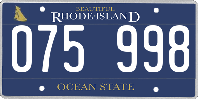 RI license plate 075998