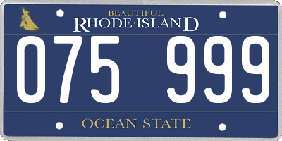 RI license plate 075999