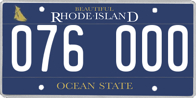 RI license plate 076000