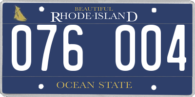 RI license plate 076004