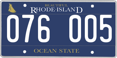 RI license plate 076005