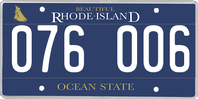 RI license plate 076006