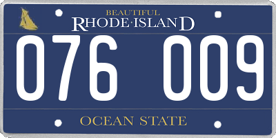 RI license plate 076009
