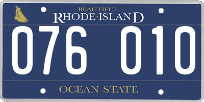 RI license plate 076010