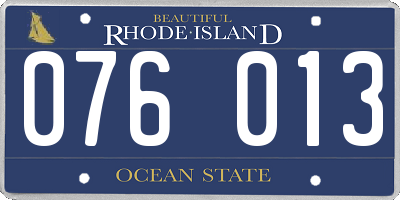 RI license plate 076013