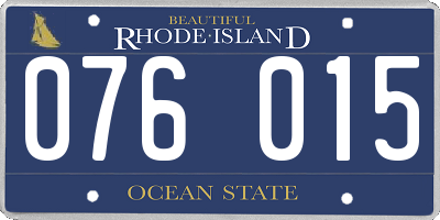 RI license plate 076015