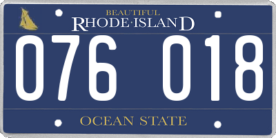 RI license plate 076018