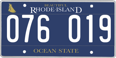 RI license plate 076019