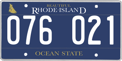 RI license plate 076021