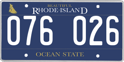 RI license plate 076026