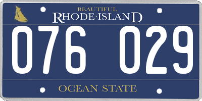 RI license plate 076029