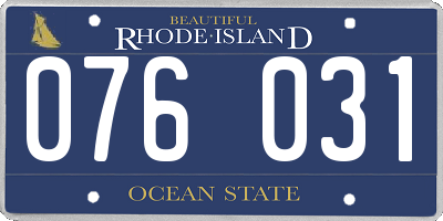 RI license plate 076031