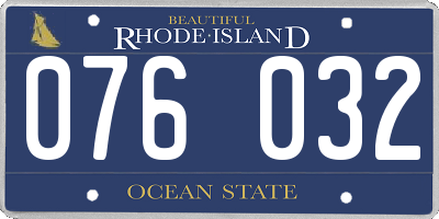RI license plate 076032