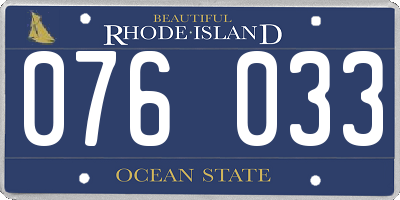 RI license plate 076033