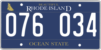 RI license plate 076034