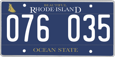 RI license plate 076035