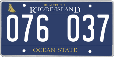 RI license plate 076037
