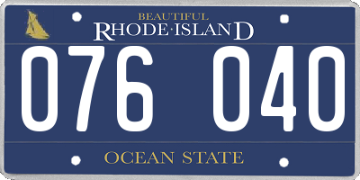 RI license plate 076040