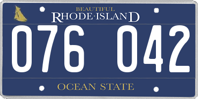RI license plate 076042