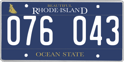 RI license plate 076043
