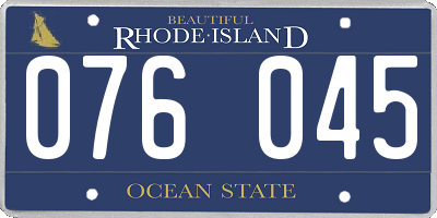 RI license plate 076045