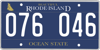 RI license plate 076046