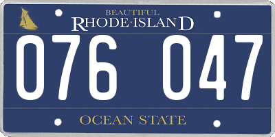 RI license plate 076047