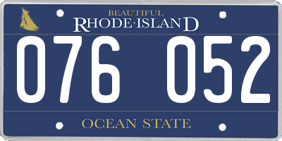 RI license plate 076052