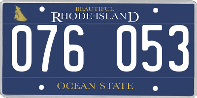 RI license plate 076053