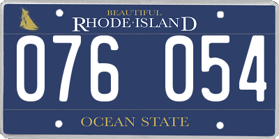 RI license plate 076054