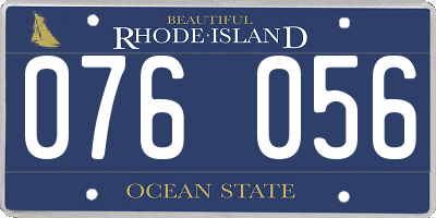 RI license plate 076056