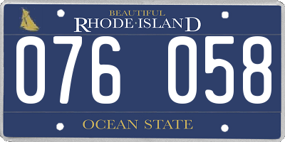 RI license plate 076058