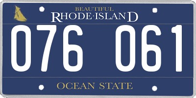 RI license plate 076061