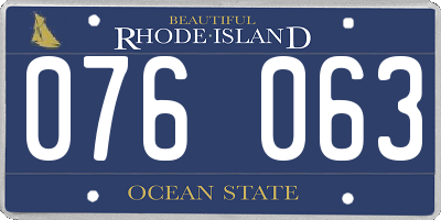 RI license plate 076063