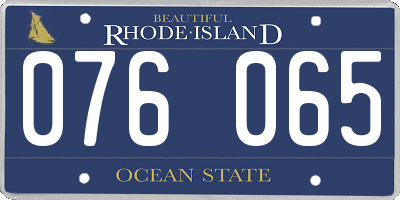 RI license plate 076065