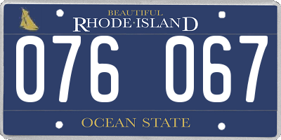 RI license plate 076067