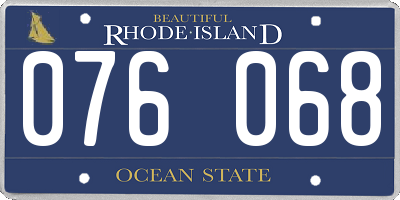 RI license plate 076068
