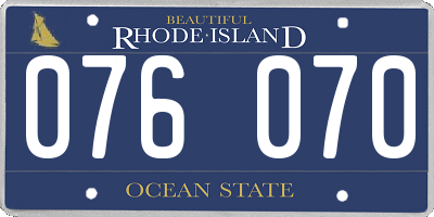RI license plate 076070