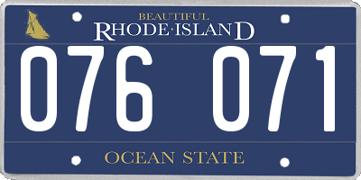 RI license plate 076071